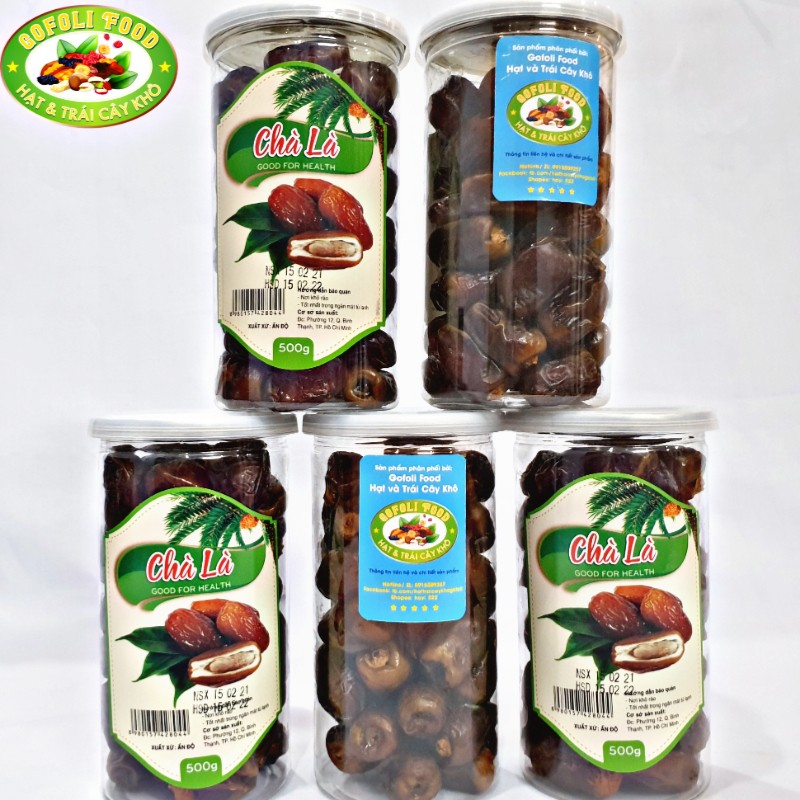 Quả chà là nguyên cành - Chà là rời cao cấp hộp 500g/ High quality whole dried dates, no sugar added, healthy, delicious