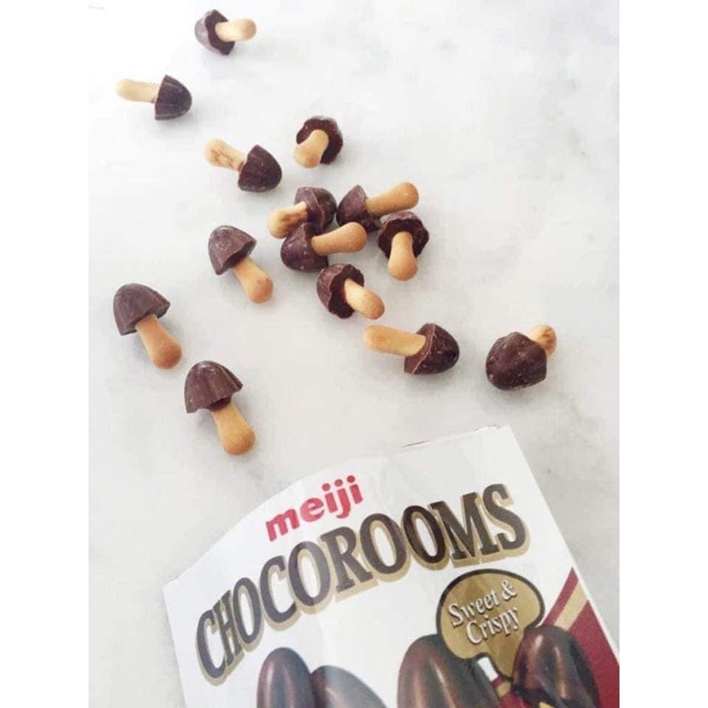 Thùng 24 Gói Bánh nấm Meji Chocorooms- Nhật