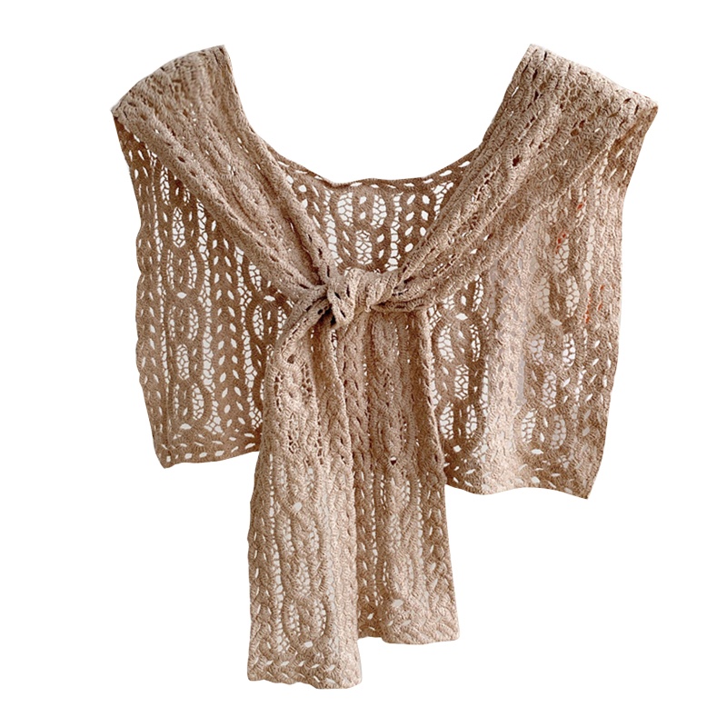 Khăn Choàng Vai Hình Tam Giác Bằng Cotton Dệt Kim Màu Trơn Phong Cách Hàn Quốc Dùng Hóa Trang Halloween