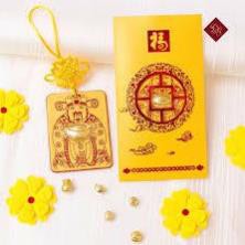 Bao Lì Xì Thần Tài Mạ Vàng Có Dây Treo May Mắn