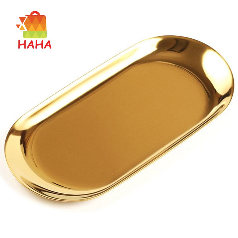 Khay Trưng Bày Trang Sức Hình Elip Màu Vàng