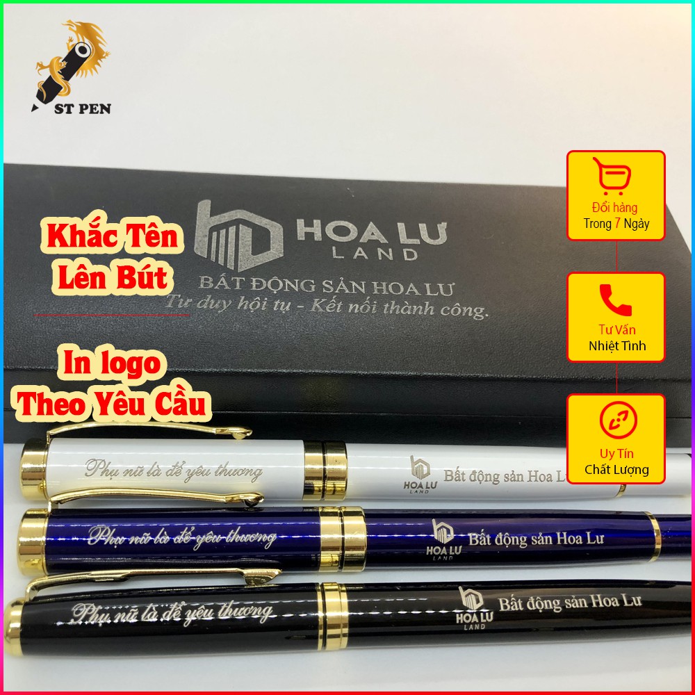Phí khắc tên in logo lên bút & hộp,link phí dịch vụ khắc tên theo yêu cầu - ST PEN