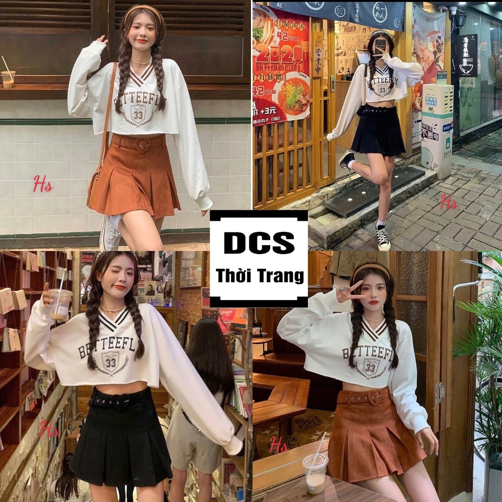 Áo Crotop Dài Tay Cổ Tim In 33 Mã 517
