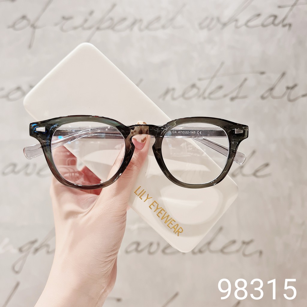 Gọng kính cận nam nữ Lilyeyewear mắt tròn nhựa cao cấp dễ đeo 98315