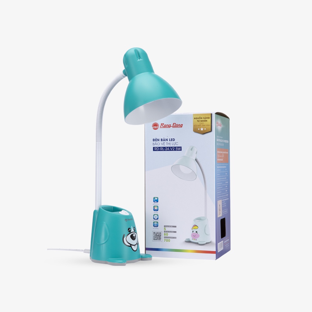 Đèn Học Để Bàn Rạng Đông Chống Cận Có Sẵn Bóng Đèn 5W Màu Vàng 3000K RD-RL-24 Bảo Hành 2 Năm - HiMect