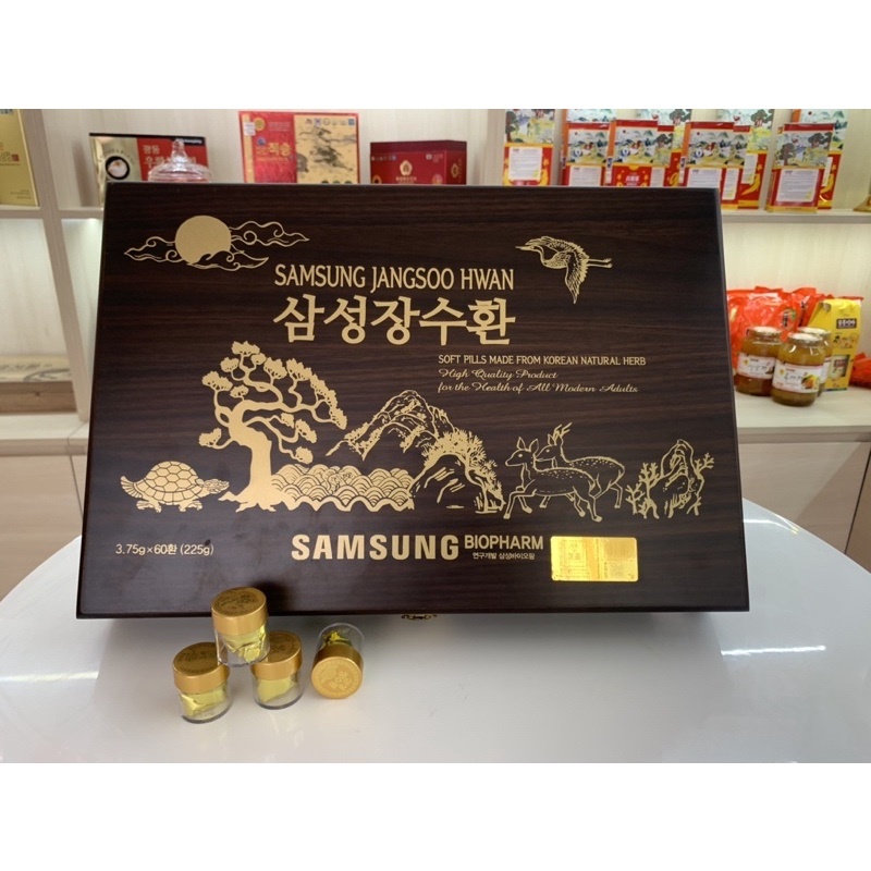 [ Hàng Chuẩn ] An Cung Ngưu Hoàng Hoàn Trầm Hương Jangsoo Hwan Samsung Hàn Quốc, Hộp Gỗ 60v, Giúp Bổ Não, Ngừa Tai Biến