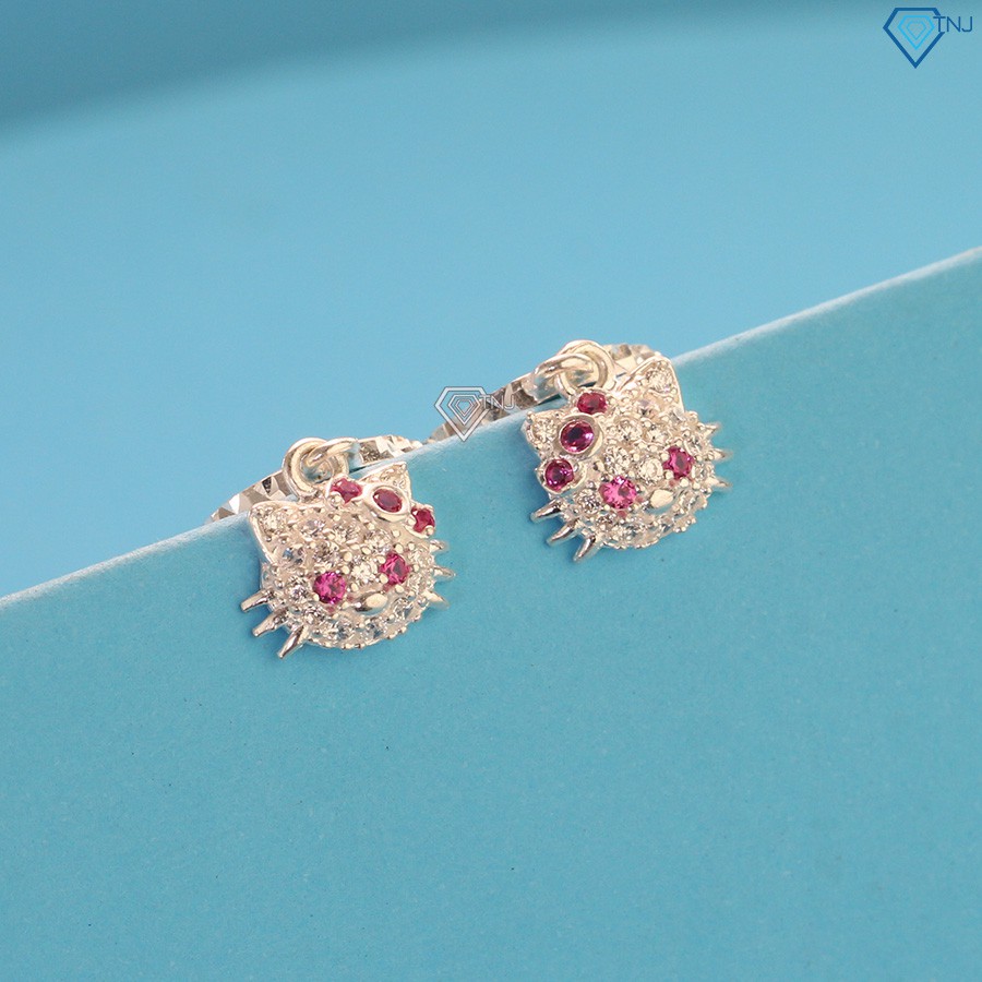 Bông tai cho bé gái bằng bạc hình Hello Kitty BTT0002 Trang Sức TNJ