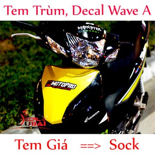 Tem trùm wave cam Monster vàng đen
