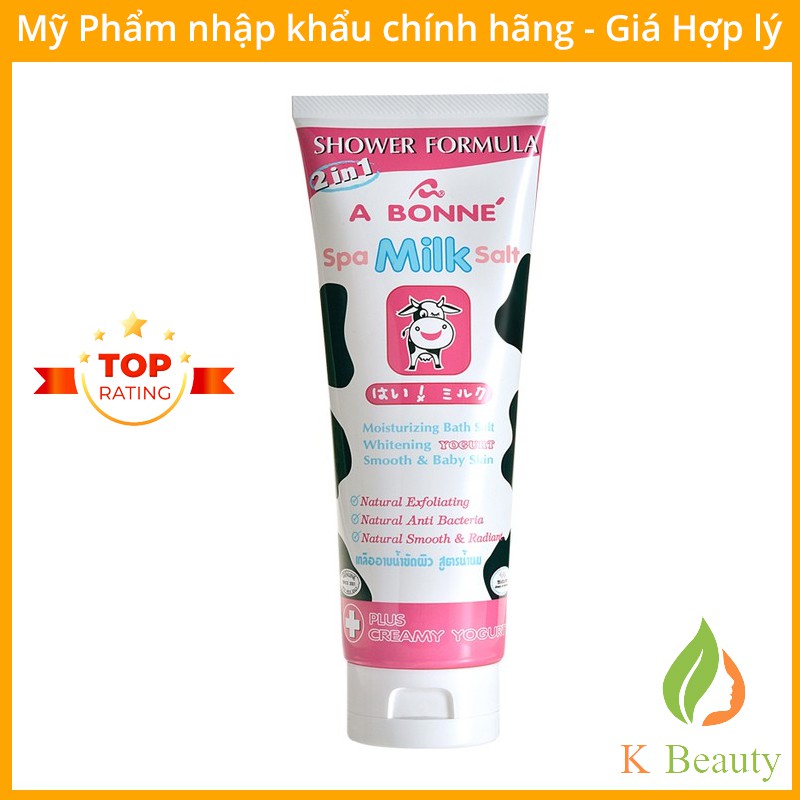 Muối tắm sữa bò tẩy tế bào chết A Bonne Spa Milk Salt - Shower Formula, Thái Lan - Dạng Tuýp 350gr