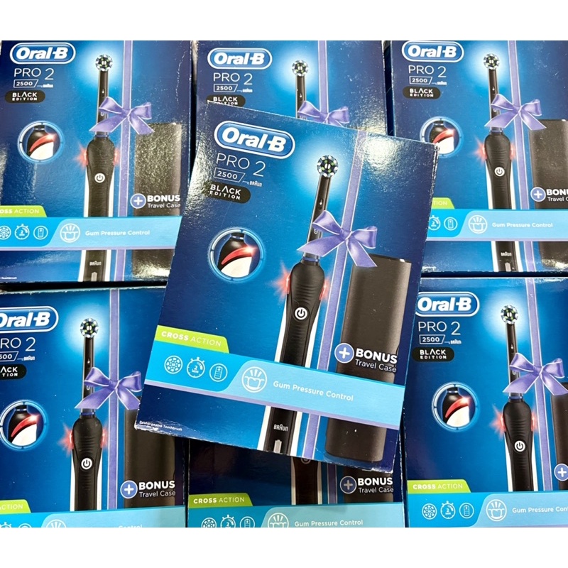 [Mới về] Bàn Chải Đánh Răng Điện Oral-B Pro 2500 - Hẹn Giờ Pro-Timer 4x30s, Có Hộp Đựng Du Lịch, Cảm Biến Lực Chải, 3D