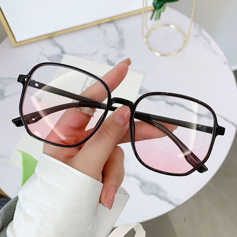 kính cận có độ 1.0~4.0，Kính Mát Thời Trang Unisex Gọng Đen ，kính trong suốt nữ