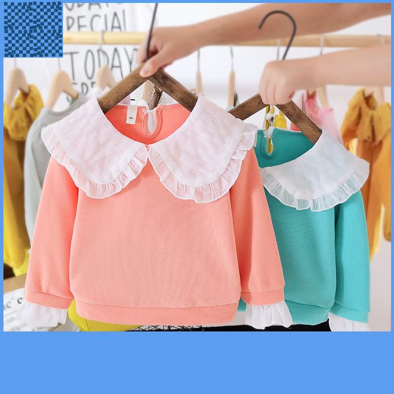 Áo len cổ búp bê màu sắc dễ thương cho bé gái 0-3 tuổi