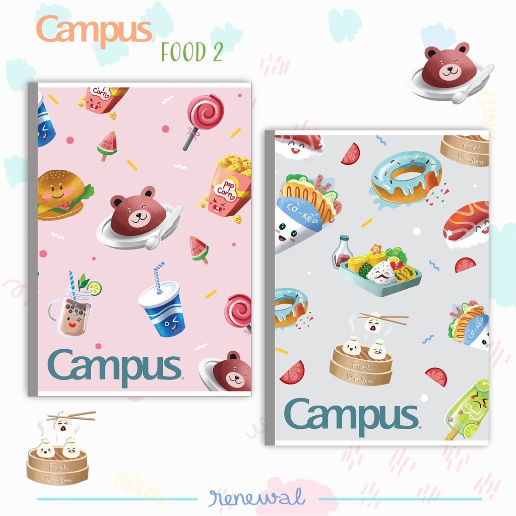 [Mẫu mới] Lốc 10 Vở KN Campus Food 2 80 Trang