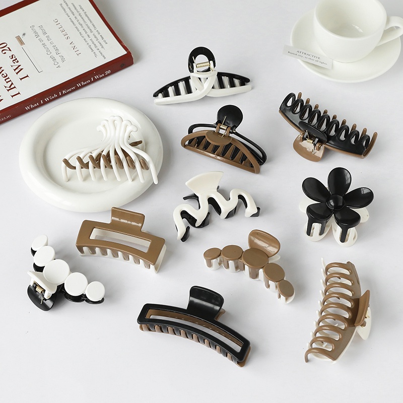 Kẹp Tóc Nhựa Acrylic Hai Màu Lấp Lánh Phong Cách Hàn Quốc Cho Nữ