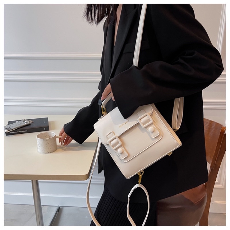Balo mini thời trang nữ - balo da pu dáng vuông vintage cá tính - đeo chéo xách tay