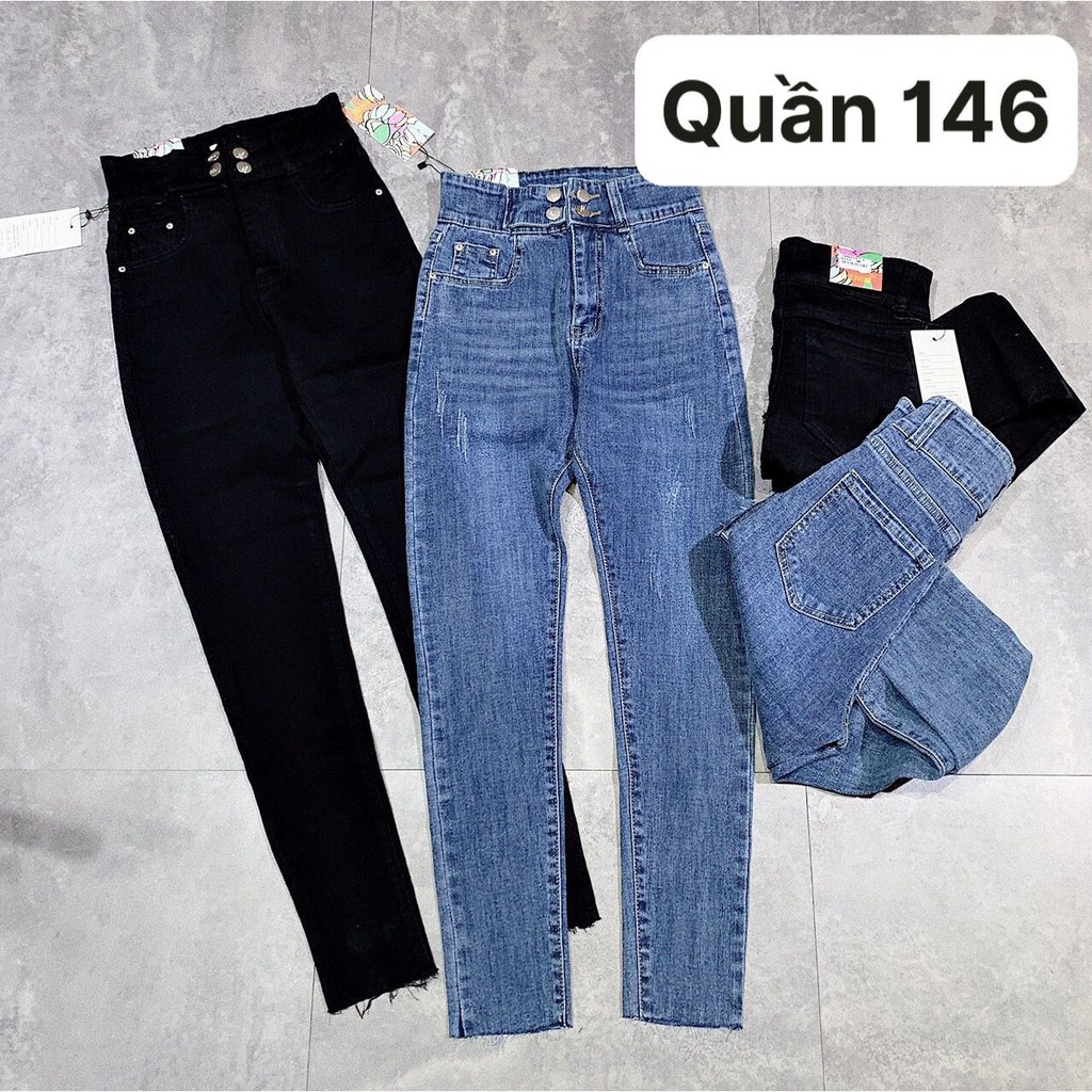 Min's Shoes - Q Jean Nữ Thiết Kế 4 Cúc Cạp Cao Siêu Xinh Quần 146