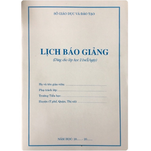 Lịch báo giảng tiểu học 2 buổi