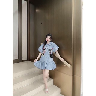 Váy đuôi cá in hình Micky hàng đẹp
