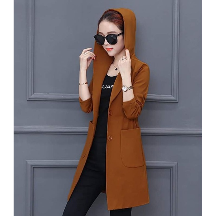 ÁO KHOÁC NÓN FORM DÀI THUN DA CÁ