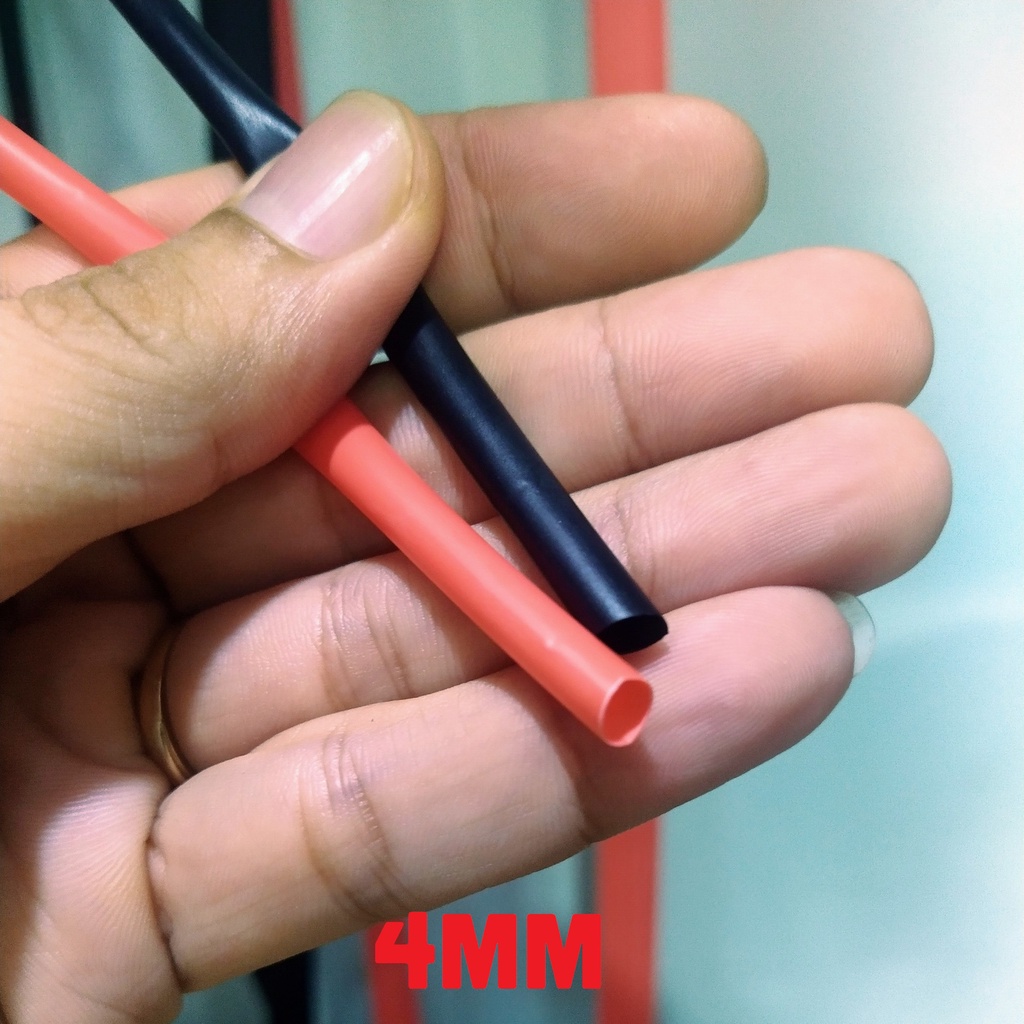Ống co nhiệt màu đỏ và đen size 4mm, 6mm, 8mm, 10mm