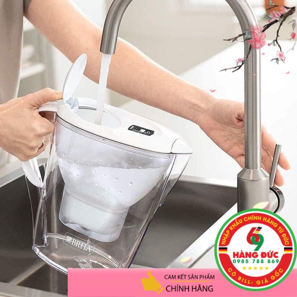 Bình lọc nước Brita 2,4l nắp trắng kèm 12 lõi lọc - HANGDUC 69