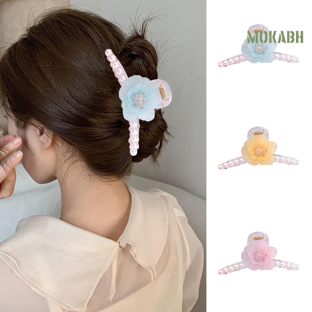 Kẹp Tóc Đính Ngọc Trai Giả Màu Sắc Sống Động Thanh Lịch Cho Nữ