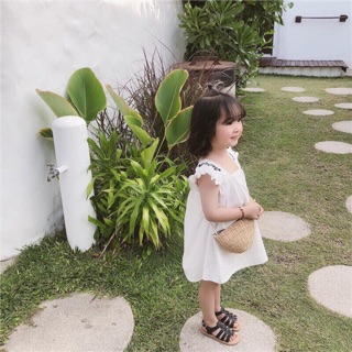 Thanh lý lẻ size váy cánh tiên đáp thêu nổi bé gái nunakids