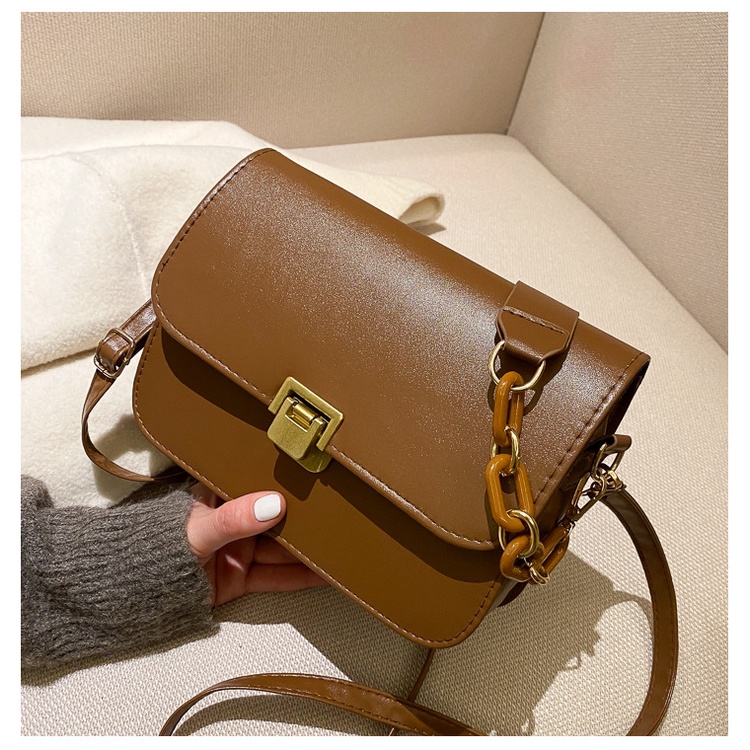 Túi đeo vai hình vuông cỡ nhỏ thiết kế đơn giản phong cách retro mới 2021