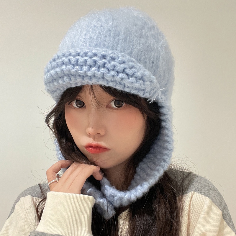 Mũ Len Dệt Kim Thủ Công Bảo Vệ Tai Phong Cách Retro Mùa Thu Đông Dành Cho Nữ Sự Bảo Vệ