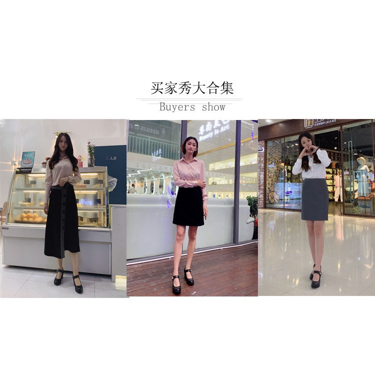 Giày Cao Gót Bằng Da Mềm Cao Gót Dày Dặn Thoải Mái Chống Trượt Cho Nữ