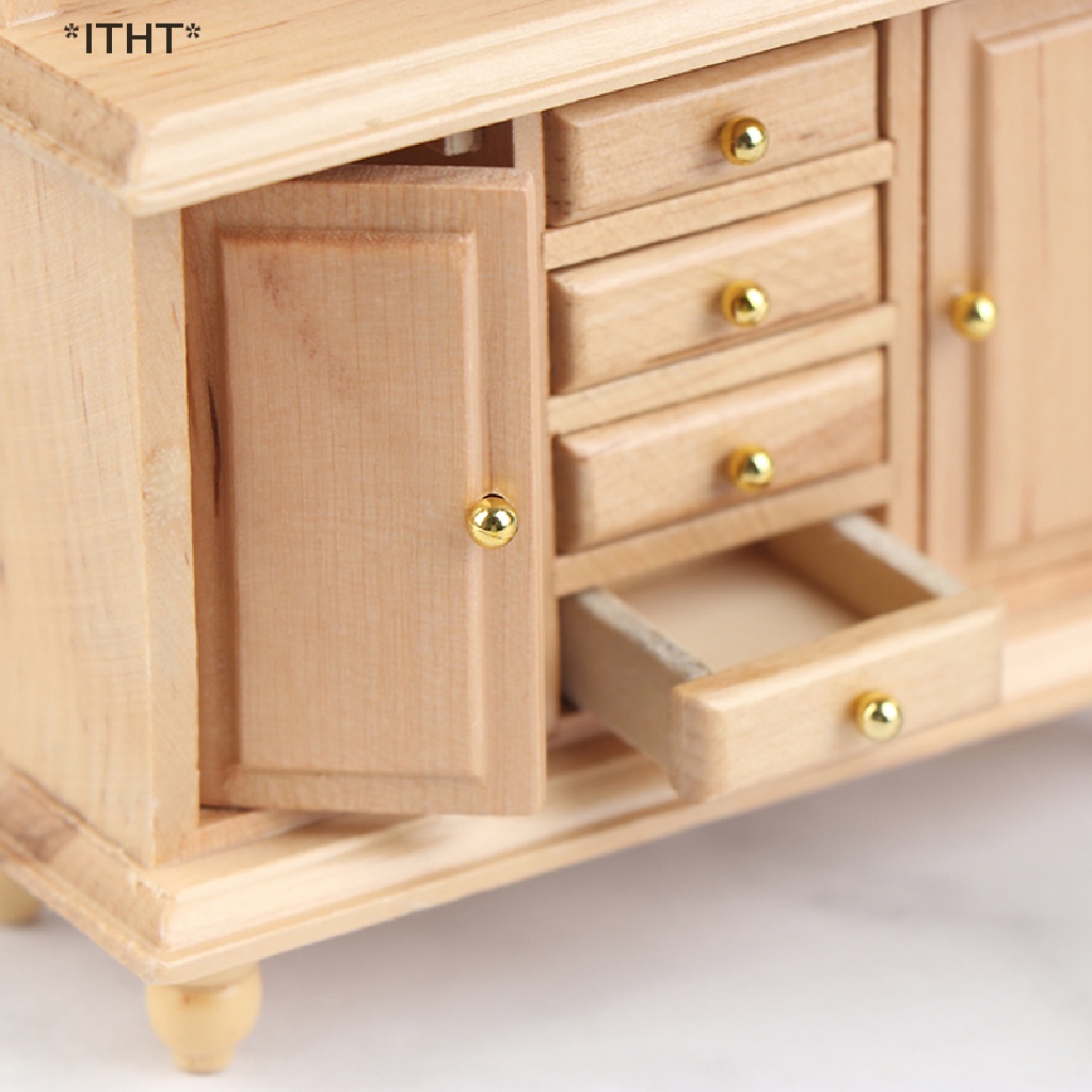 Kệ Sách / Tủ Nội Thất Bằng Gỗ Tỉ Lệ 1: 12 Trang Trí Nhà Búp Bê