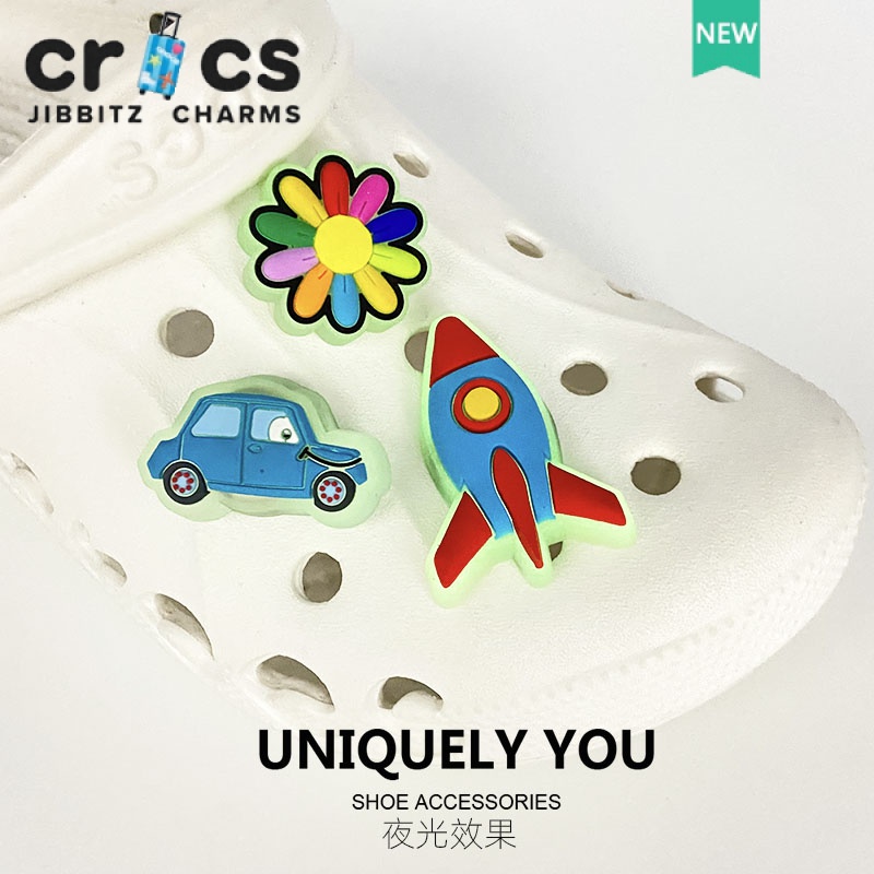 Phụ Kiện Khóa Giày crocs Đính Hoa Và Đèn LED 3D DIY