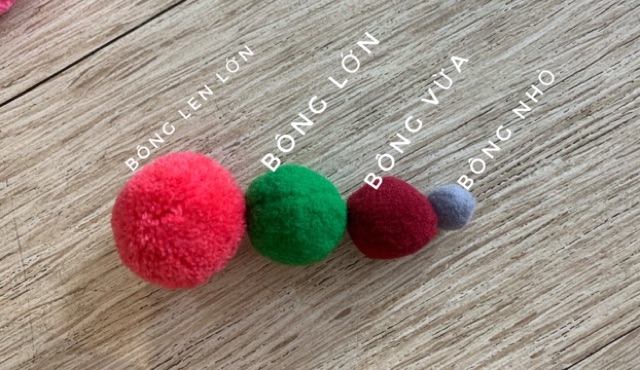 Combo Bông pom pom đủ màu đủ size