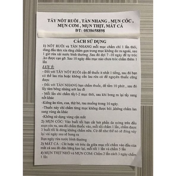 Tẩy xoá nốt ruồi,mụn cóc,mụn thịt handmade 5g/lọ | BigBuy360 - bigbuy360.vn