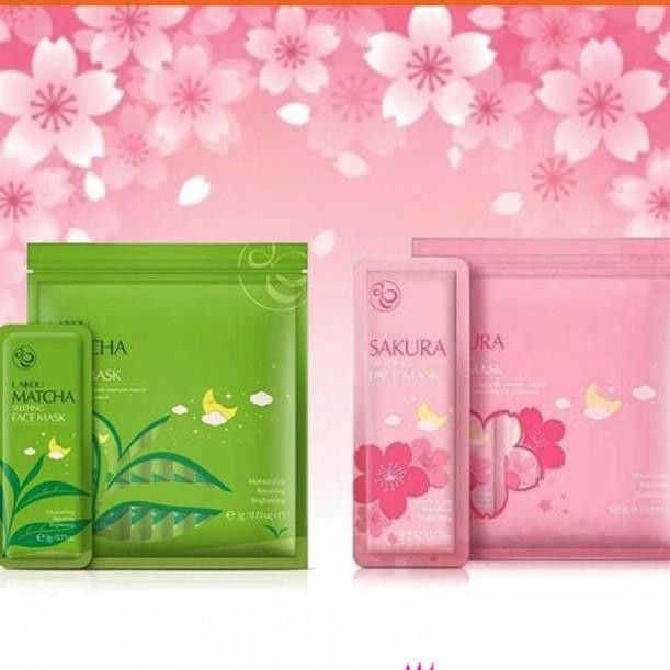 [GÓI MINI] MẶT NẠ NGỦ TRÀ XANH MATCHA, HOA ANH ĐÀO SAKURA - LAIKOU