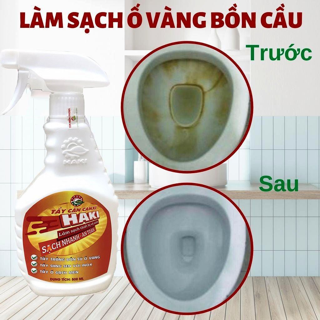 Tẩy rửa đa năng Haki, tẩy sạch cặn canxi, cặn ố vàng trên sứ, vòi sen inox, gạch men