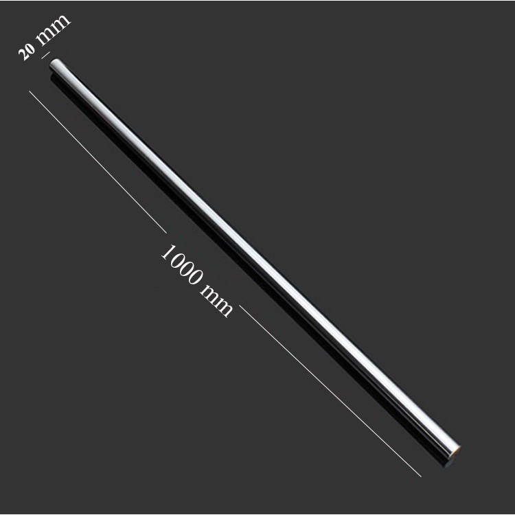 •Trục thép Inox tròn đặc đường kính phi 20mm dài 1000mm, làm thanh trượt máy CNC.