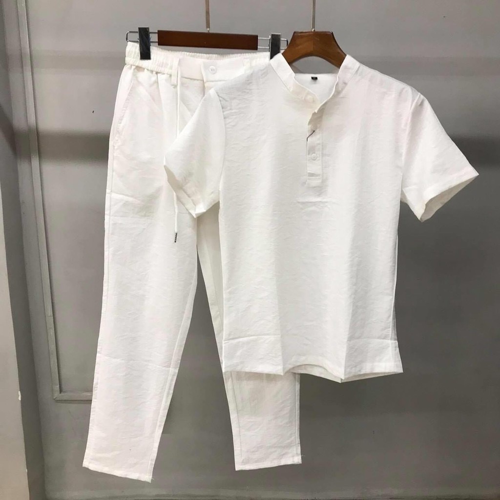 Đồ Bộ Đũi Nam, Set Bộ Quần Áo Đũi Chất Liệu Tự Nhiên Dày Dặn Thoáng Mát - Đũi 01 - Shopmens | BigBuy360 - bigbuy360.vn