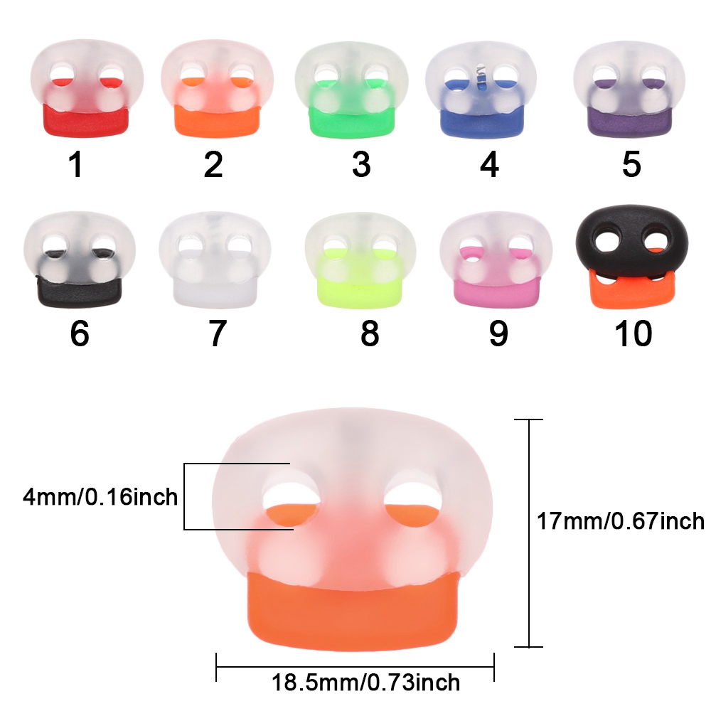Set 10 nút chặn dây rút 18.5x17mm bằng nhựa tiện dụng
