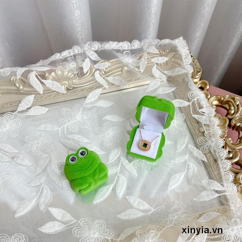 Hộp Đựng Trang Sức Hình Chú Ếch Hoạt Hình Bằng Nhung Dùng Làm Quà Tặng