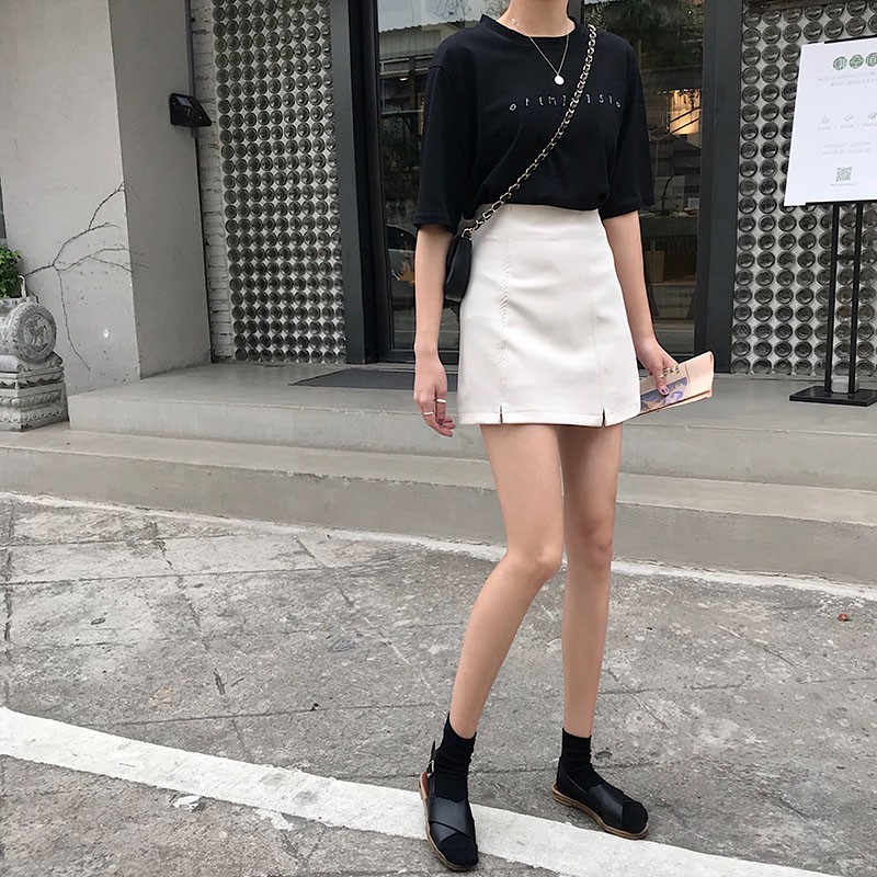 Chân váy chữ a ngắn lưng cao xẻ tà LAMODE, chân váy công sở ngắn có quần bên trong | BigBuy360 - bigbuy360.vn