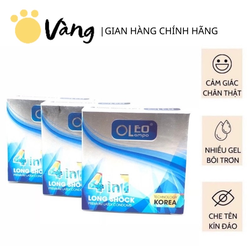 Bao Cao Su Gân Gai Kéo Dài Thời Gian Oleo Lambo 4in1 Nhập Khẩu Korea