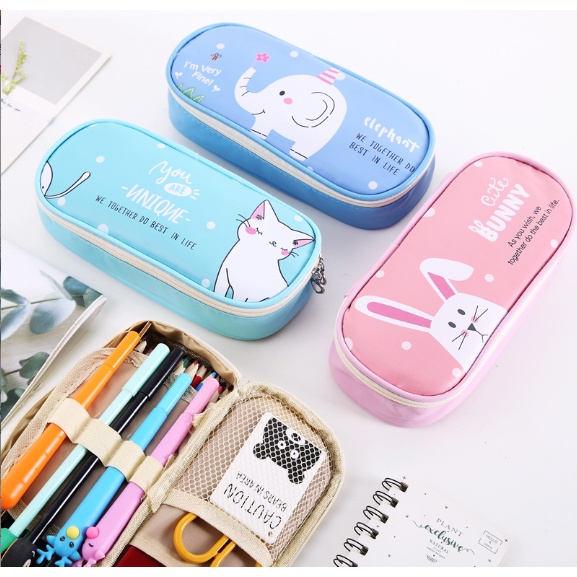 Hộp bút chó mèo động vật to HB32 heo cáo gấu cute dễ thương