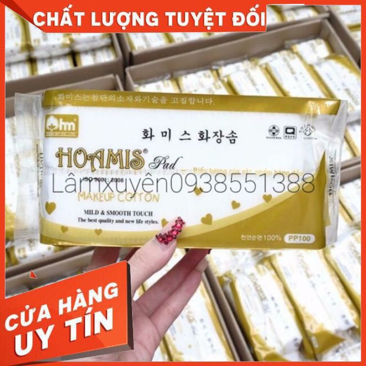 Bông Tẩy Trang HOA MIS 90 miếng FREESHIP thiết kế mặt vuông viền ,bông mềm mịn ,không kích ứng da sài cực đã [tận gốc]