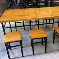 GHẾ ĐẨU VUÔNG , MẶT GỖ CHÂN SẮT