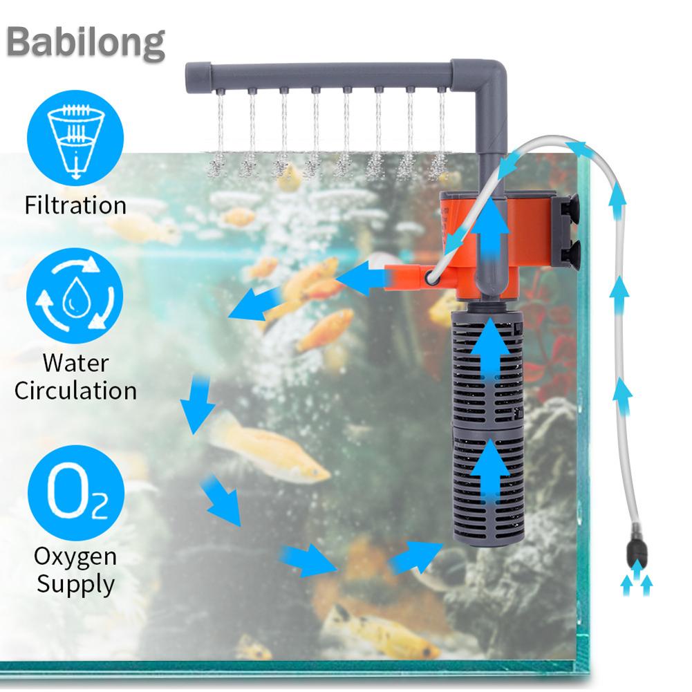 Máy bơm lọc không khí mini 3W 5W 3 trong 1 cho bể cá