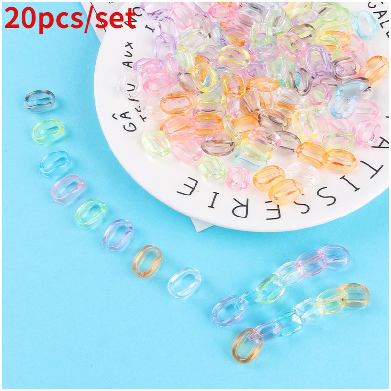 Set 20 nhẫn acrylic trong suốt nhiều màu sắc có thể tháo rời