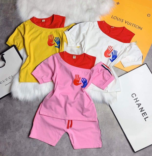 Đồ Bộ Cotton Cộc Tay Bé Gái💥 FREESHIP💥Quần Áo Trẻ Em - Bộ thun kiểu bé gái