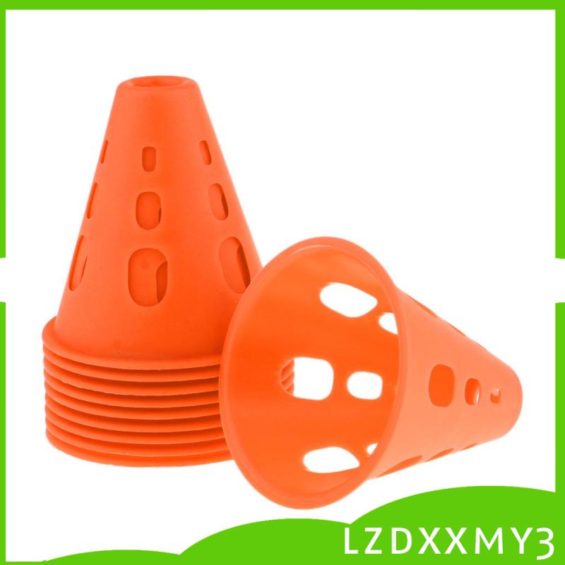 Set 10 dụng cụ chóp nón màu cam bằng nhựa chống gió cho giao thông