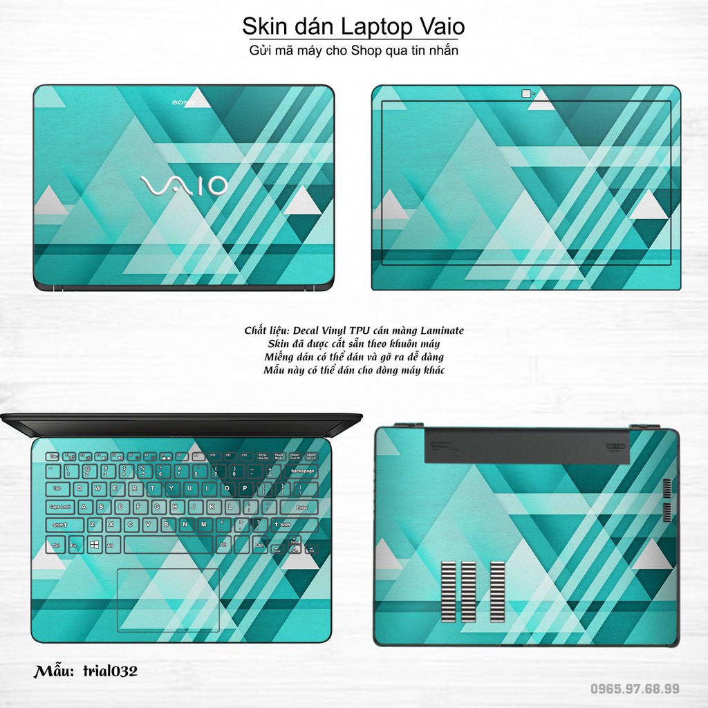 Skin dán Laptop Sony Vaio in hình Đa giác nhiều mẫu 6 (inbox mã máy cho Shop)